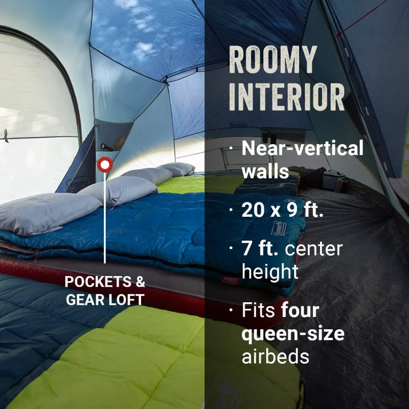 Coleman Skydome XL Family Camping Tent, 8/10/12 Person Dome Tent ,Style: 12 Person Wild Frontier Gear LLC