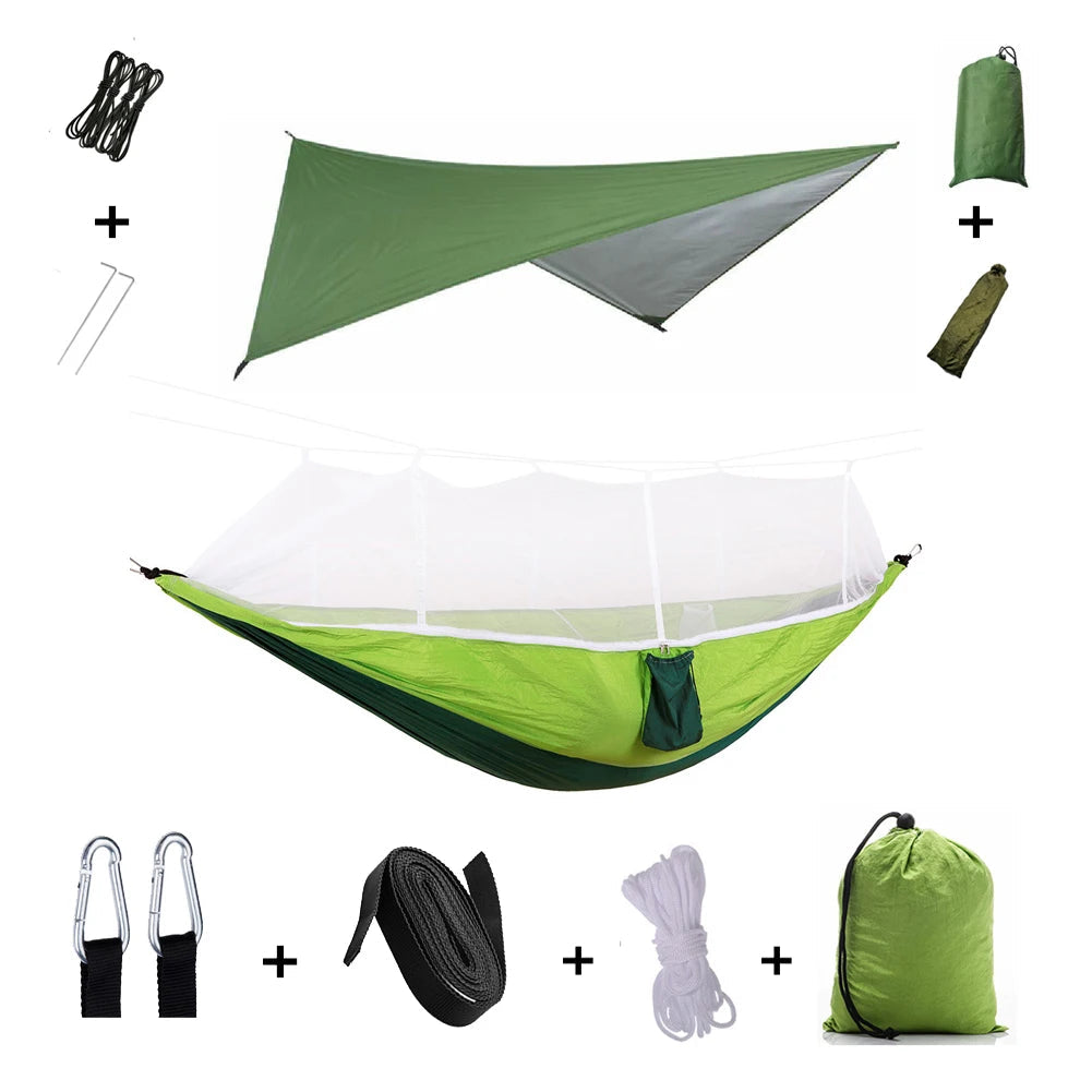 Anti Outdoor Camping Hammock With Mosquito Net And Rain Tent Equipment Supplies Shelters Camp Bed Survival Portable Hammock Wild Frontier Gear LLC