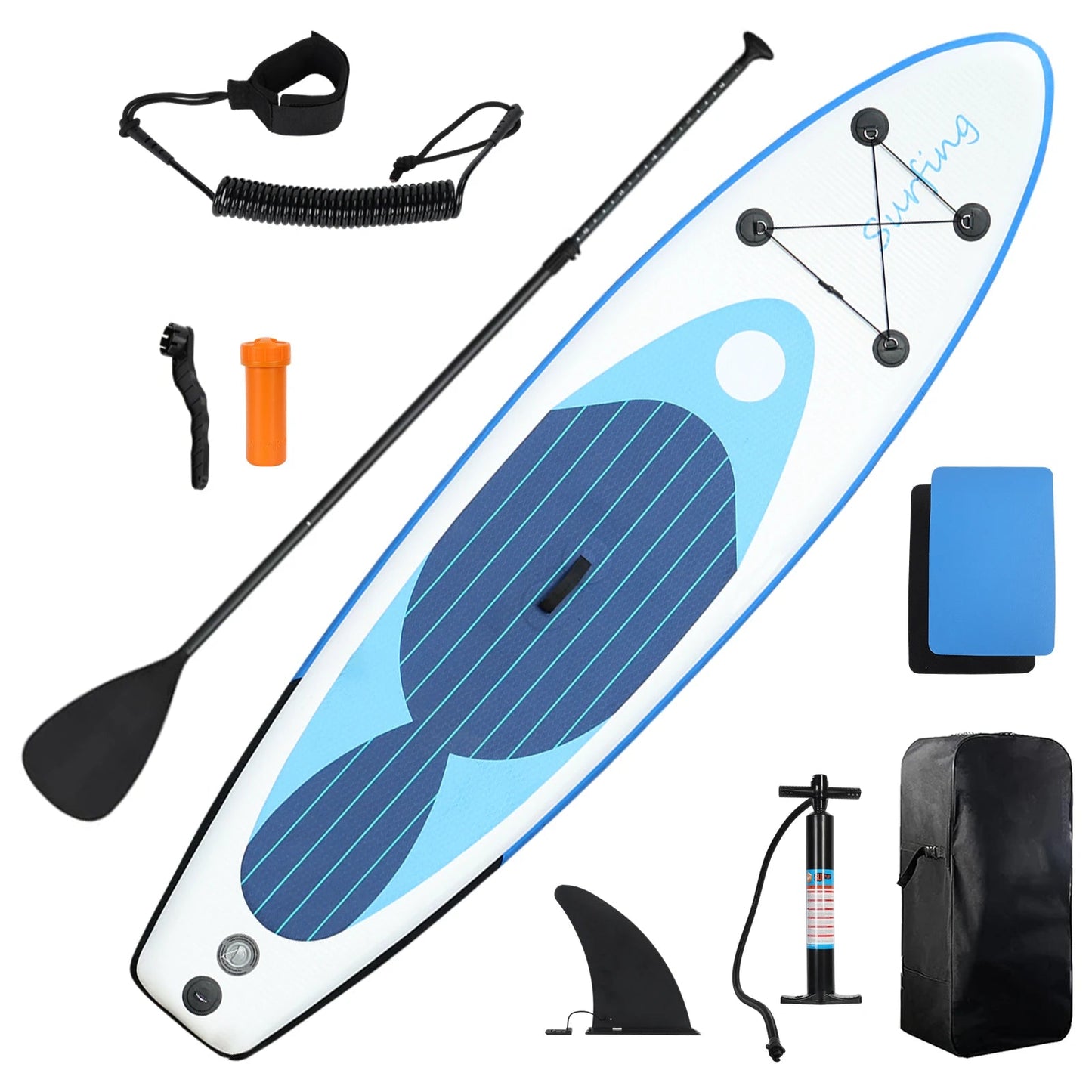 129.92" 29.53"5.91" Inflatable Stand Up Paddle Board Non-Slip Wide Surfboard Water Sports with All Accessories Wild Frontier Gear LLC