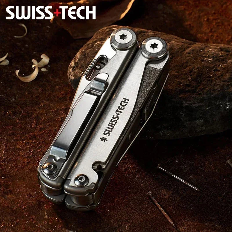 SWISS TECH 18 in 1 Multitool Pliers Folding Multi-functional Combination Tool Pocket Knife Portable EDC Outdoor Equipment Wild Frontier Gear LLC
