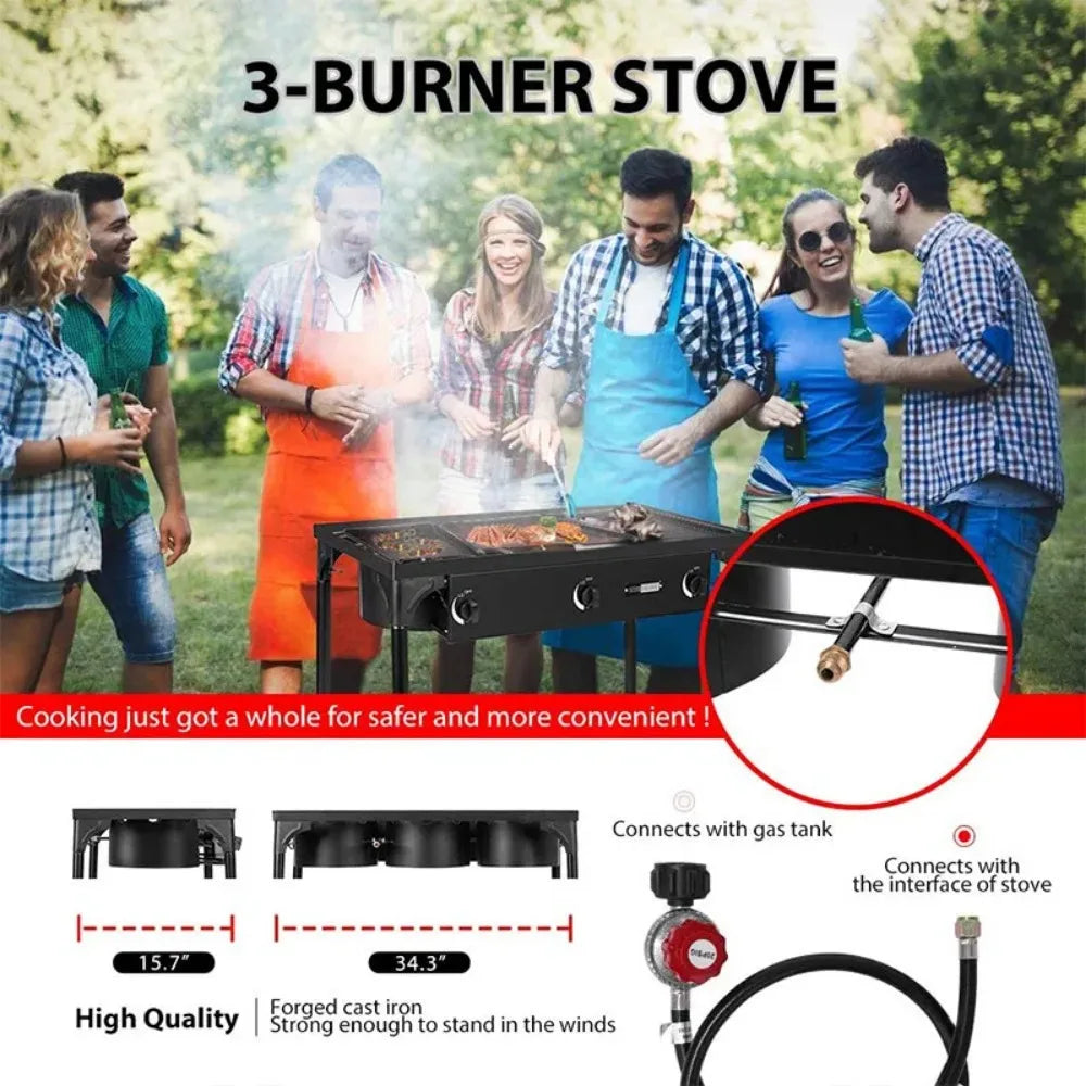 Professional Outdoor Stove Propane Burner Portable Cooker Grill, Camping Burner With Listing Regulator Wild Frontier Gear LLC