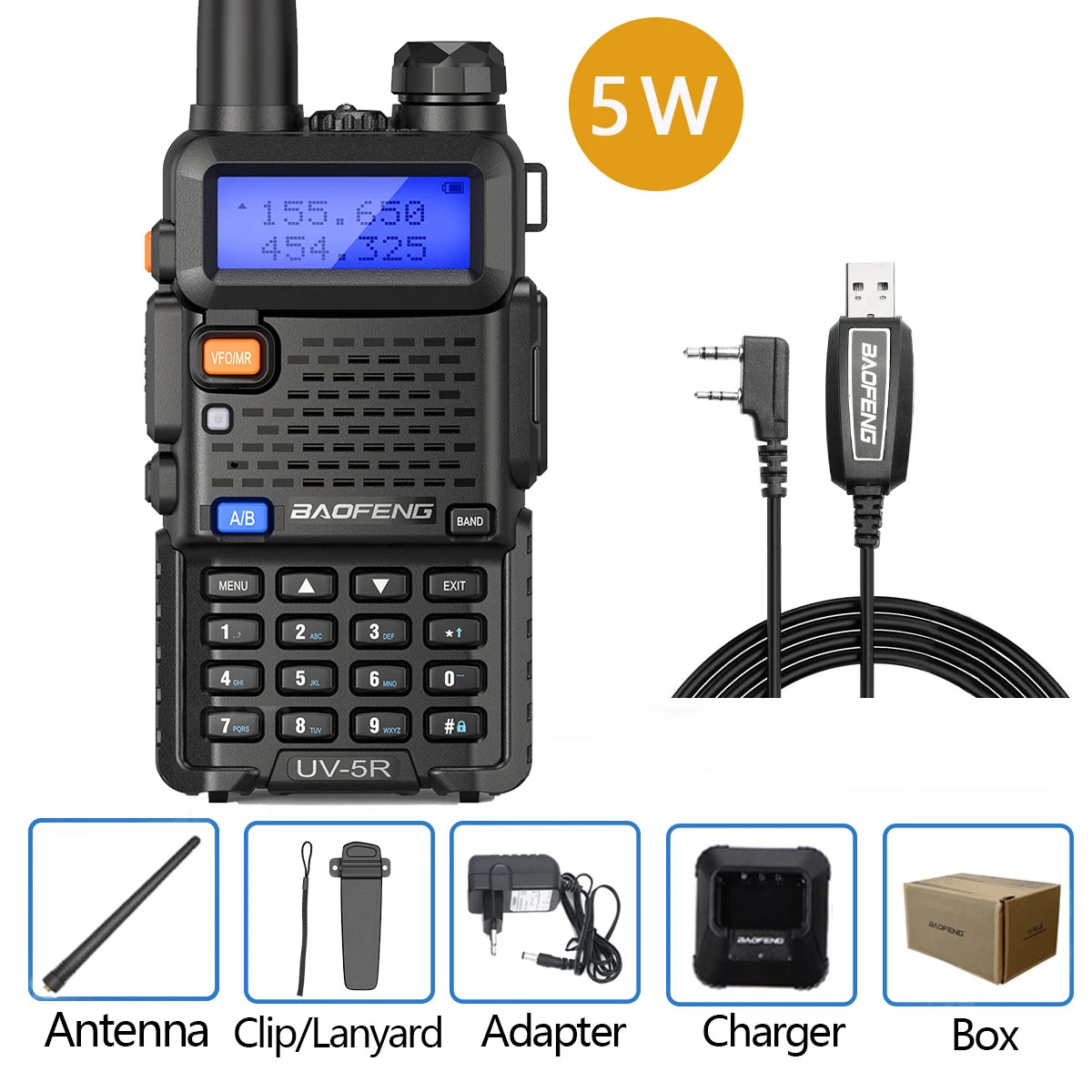 Baofeng Walkie Talkie UV 5R 5W 8W Dual Band Ham Two Way Radio Vhf Uhf FM Radio Handheld Transceiver Hunting 16KM