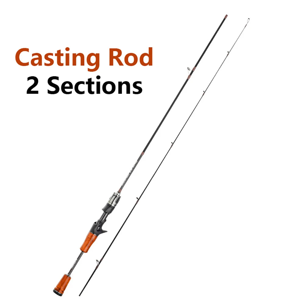 UL,Ultralight Carp Trout Bass Fishing Rod,Solid Carbon Fiber Rod Tips,Spinning,Casting,Stream Lake Lure Fishing Rods,2 Sections