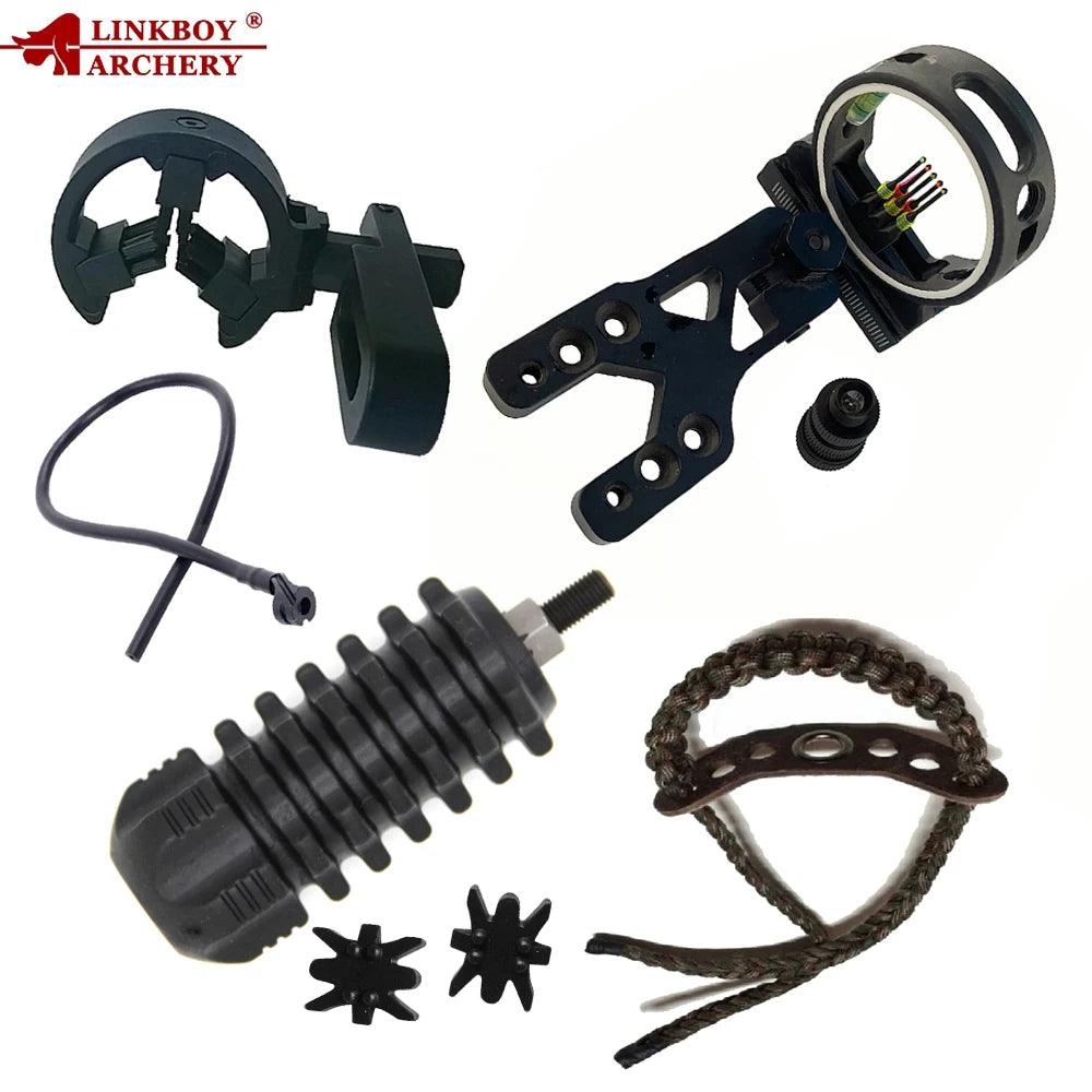 Compound Bow Upgrade Kit 6pcs In One with Sight Arrow Rest Stabilizer Wrist Sling String Silencer Wrench Orignal - Wild Frontier Gear LLC