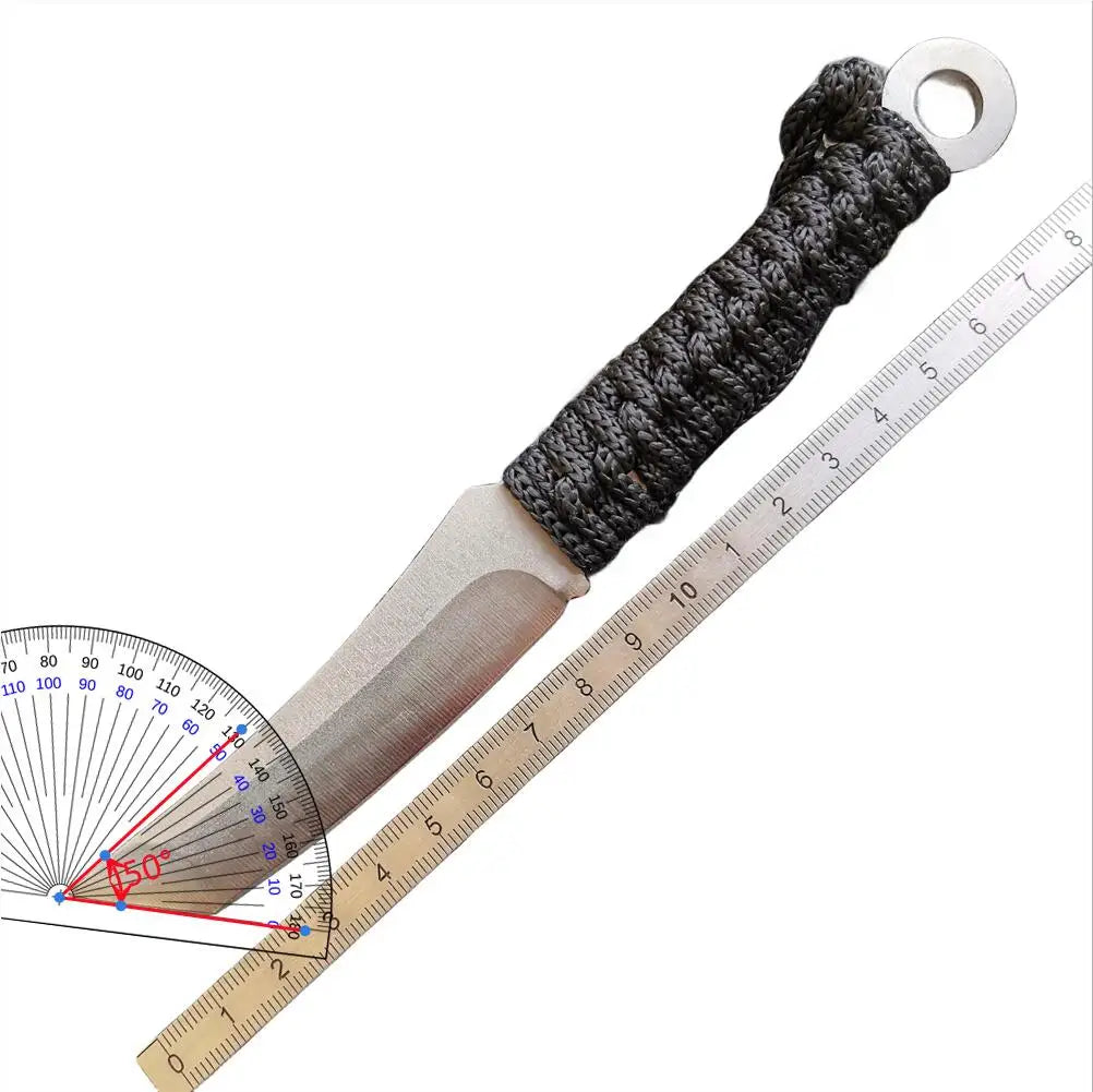 8CR15MOV Stainless Steel Blade Fixed Knife for Hunting, Hiking, and Camping with Nylon Sheath - Sharp, Durable Samurai Sword