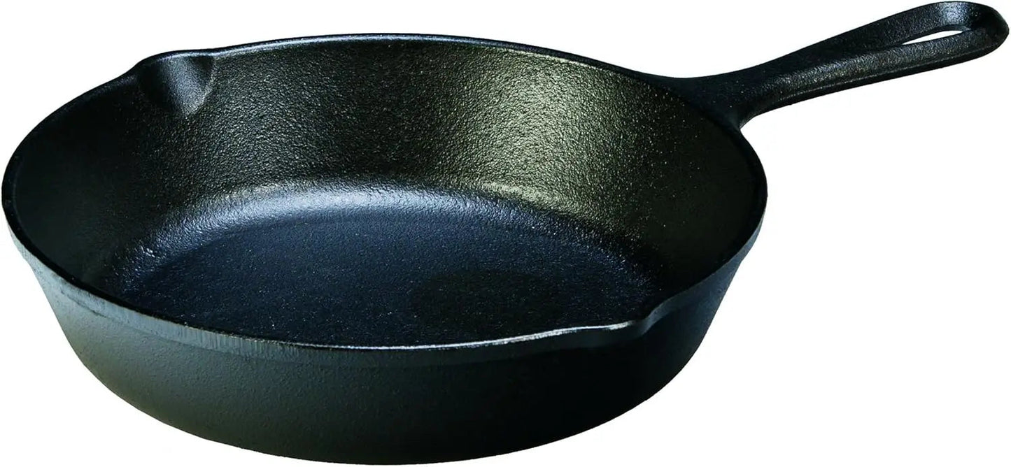 Lodge Seasoned Cast Iron 5 Piece Bundle. 10.5" Griddle, 8" Skillet, 10.25" Skillet, 10.25" Dutch Oven, and 10.25" Lid,Black Wild Frontier Gear LLC