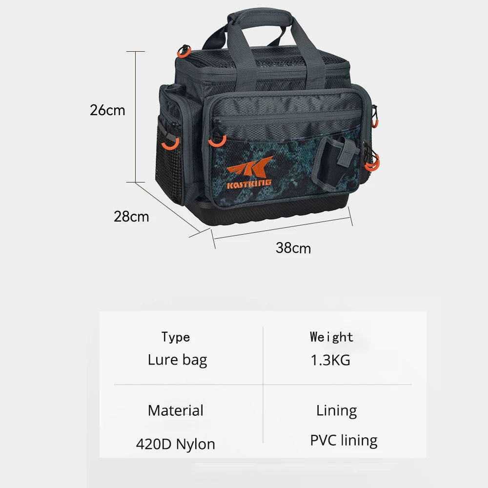 KastKing Fishing Bag Large Capacity Multifunctional Lure Fishing Tackle Pack Outdoor Waist Bags Fishing Boxes With 2 Bait Boxes
