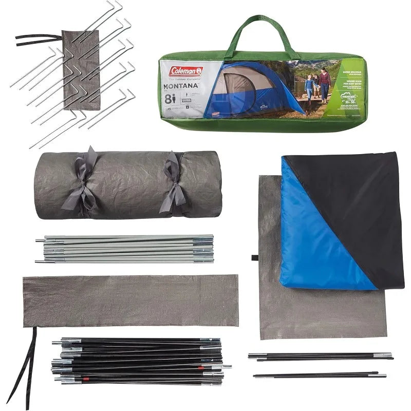 Coleman Montana Camping Tent, 6/8 Person Family Tent with Included Rainfly, Carry Bag, and Spacious Interior Wild Frontier Gear LLC
