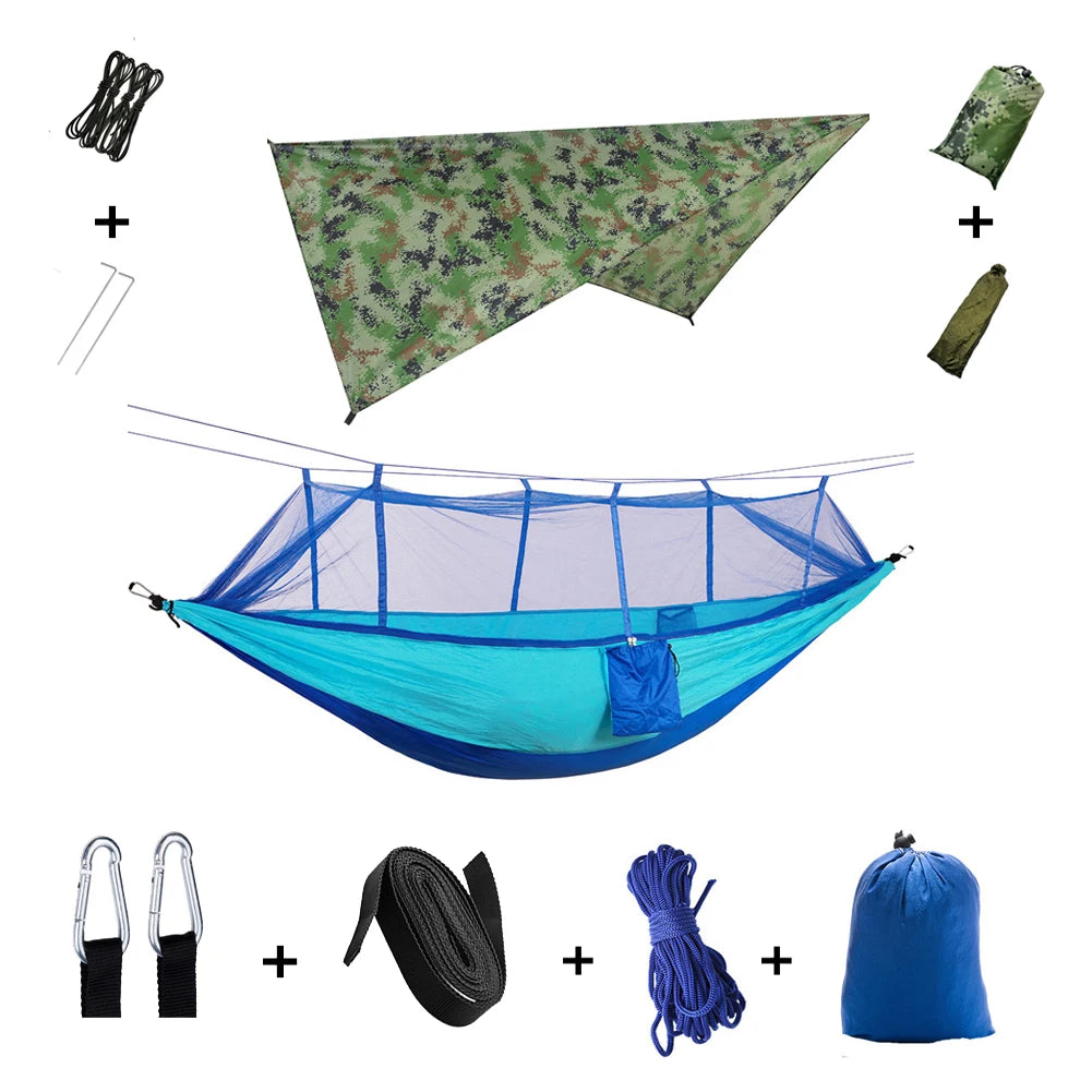 Anti Outdoor Camping Hammock With Mosquito Net And Rain Tent Equipment Supplies Shelters Camp Bed Survival Portable Hammock Wild Frontier Gear LLC