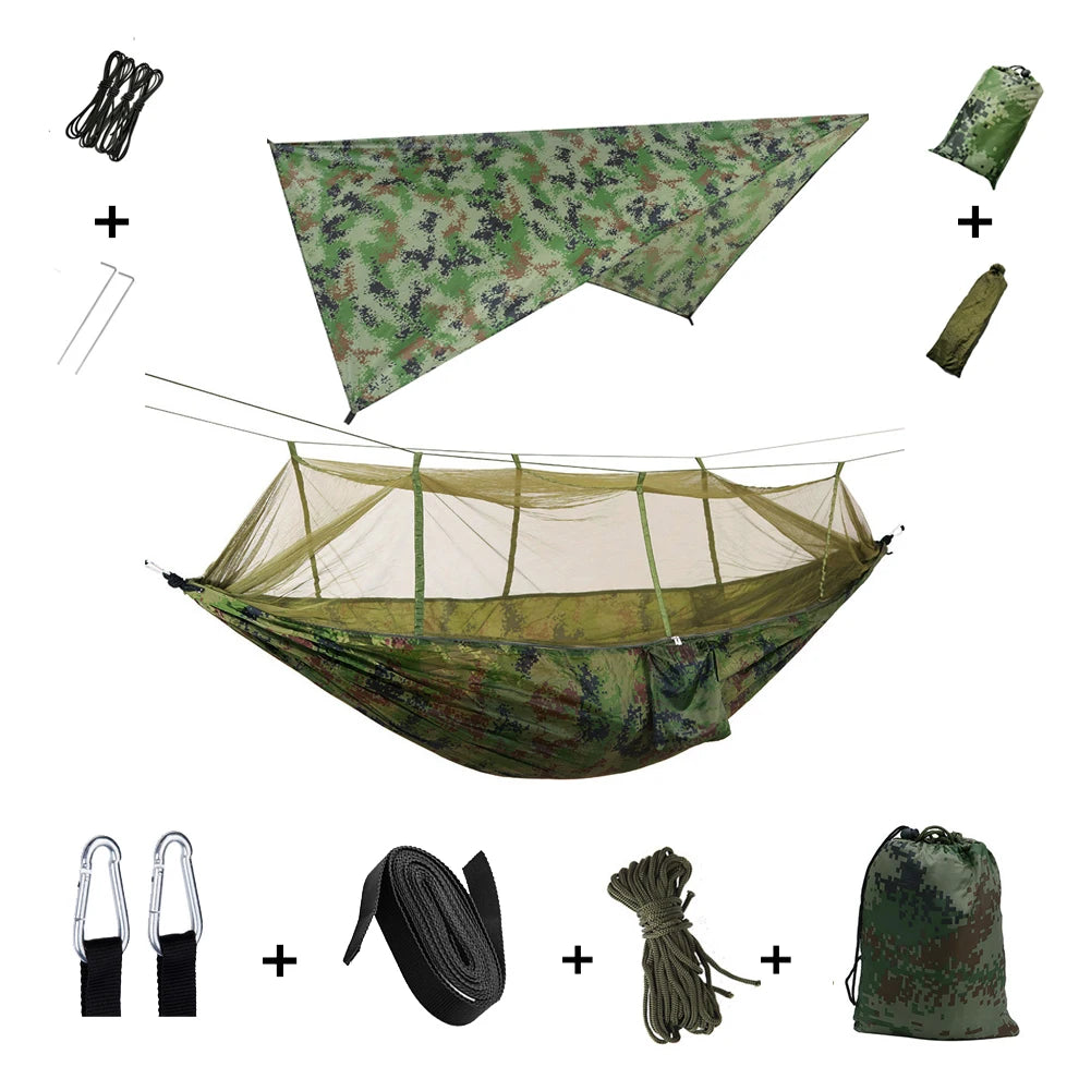Anti Outdoor Camping Hammock With Mosquito Net And Rain Tent Equipment Supplies Shelters Camp Bed Survival Portable Hammock Wild Frontier Gear LLC