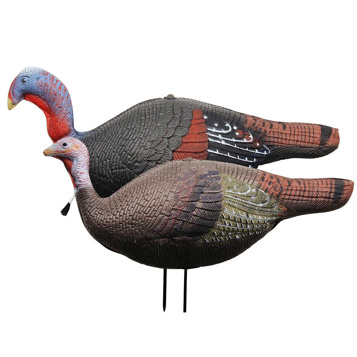 1 Pair Lifelike Collapsible Jake & Hen Turkeys Decoy for Hunting with Stakes Carry Bag Collapsible Lightweight