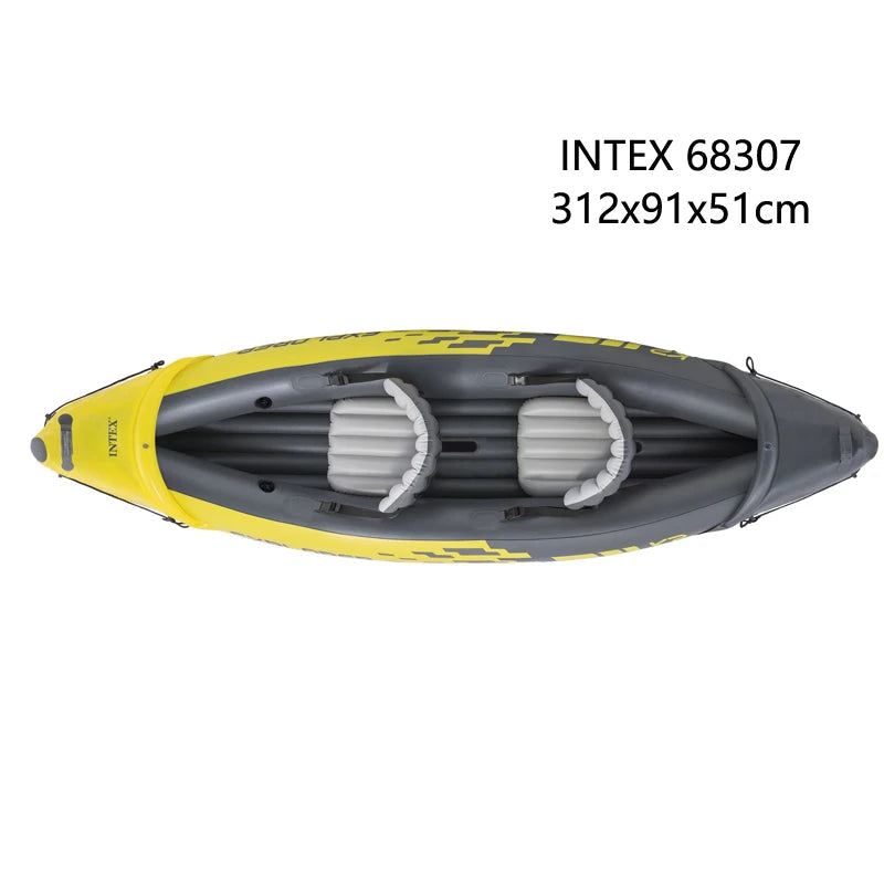 INTEX explorer K2 2 person kayak inflatable 2 seats strong pvc boat raft canoe 3 air chamber paddle water sport Wild Frontier Gear LLC