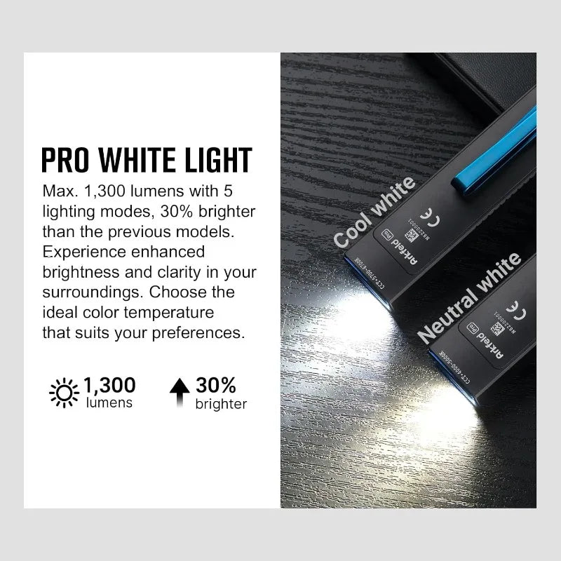 OLIGHT Arkfeld Pro Rechargeable EDC Flat Flashlight with Green Beam, UV and White LED Combo, 1300 Lumens Portable Pocket Lights Wild Frontier Gear LLC