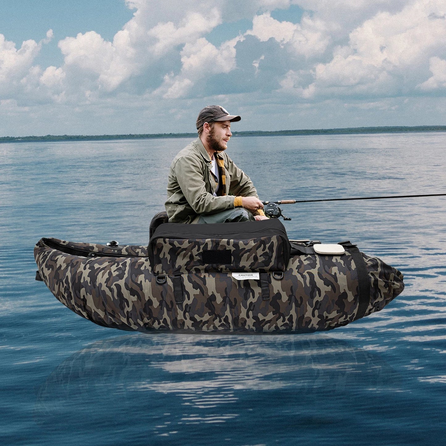 Fishing Boat Outdoor Fishing Boat Inflatable Fishing Boat camouflage Oxford cloth waterproof Wild Frontier Gear LLC