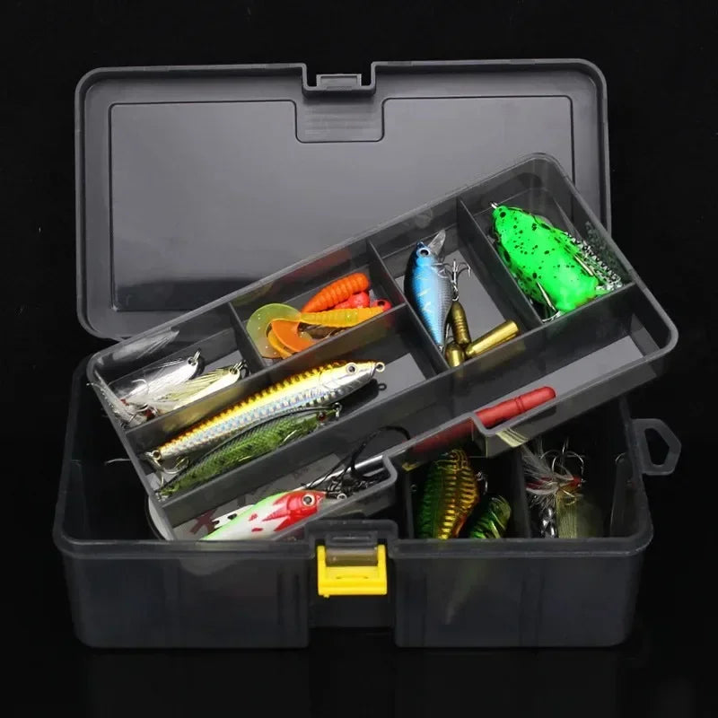 Double Layer Lure Tackle Box Removable Plastic Fishing Tackle Box Fake Bait Hook Fishings Gear Tool Multifunctional Storage Box