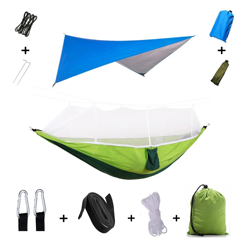 Anti Outdoor Camping Hammock With Mosquito Net And Rain Tent Equipment Supplies Shelters Camp Bed Survival Portable Hammock Wild Frontier Gear LLC