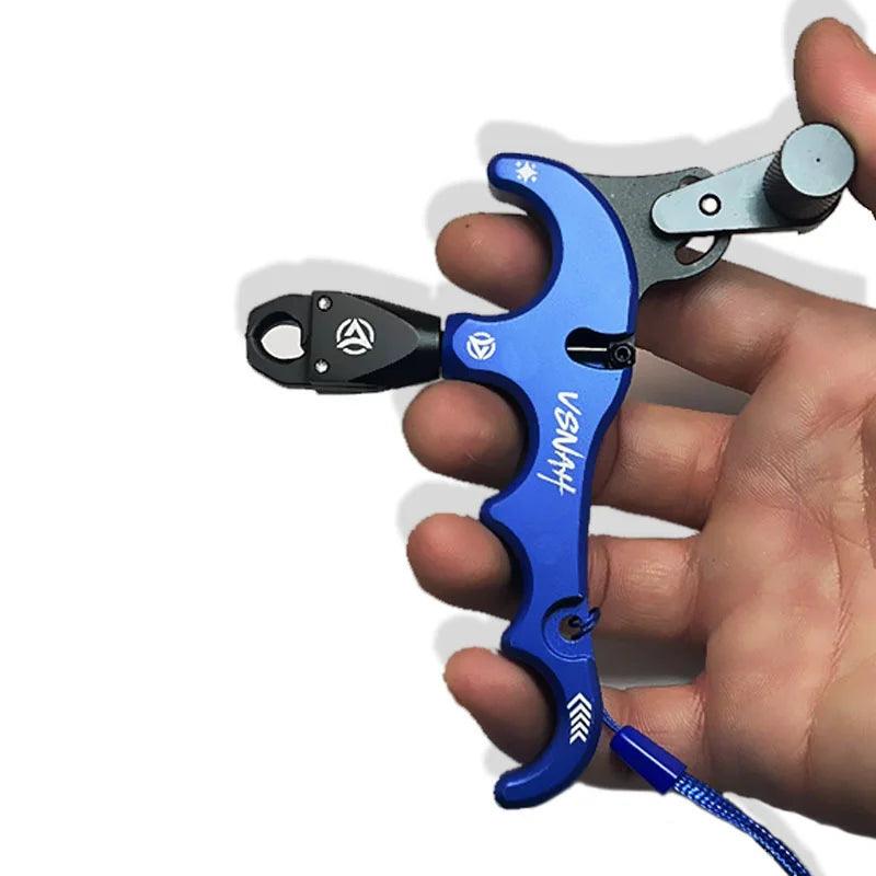 Aluminum Compound Bow Release Aid Archery Caliper Adjustable 360° Thumb 4 Finger Grip Arrow Trigger Wristband Shooting Pro Hunti - Wild Frontier Gear LLC
