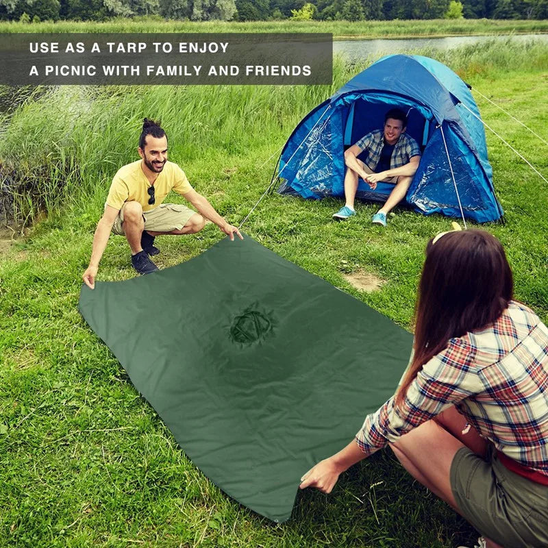 3 In 1 Outdoor Military Waterproof Raincoat Rain Coat Men Raincoat Women Awning From The Rain Motorcycle Rain Poncho Picnic Mat