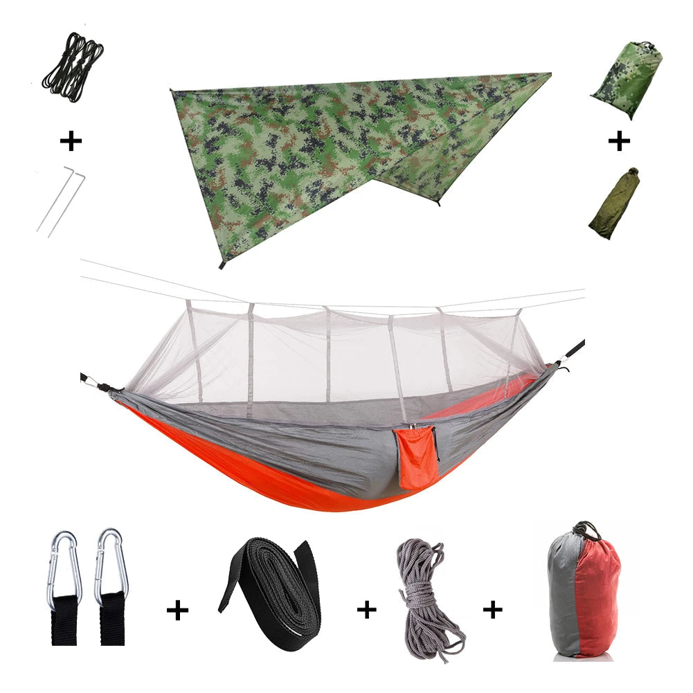 Anti Outdoor Camping Hammock With Mosquito Net And Rain Tent Equipment Supplies Shelters Camp Bed Survival Portable Hammock Wild Frontier Gear LLC
