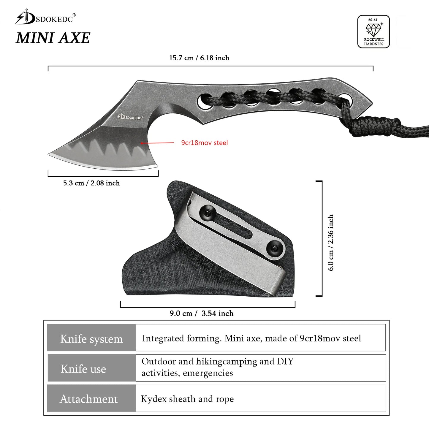 Mini Axe Ttactical Survival Gear Knives Army Fixed Blade Self Defense Outdoor Camping Hunting Knife For Men EDC Tool