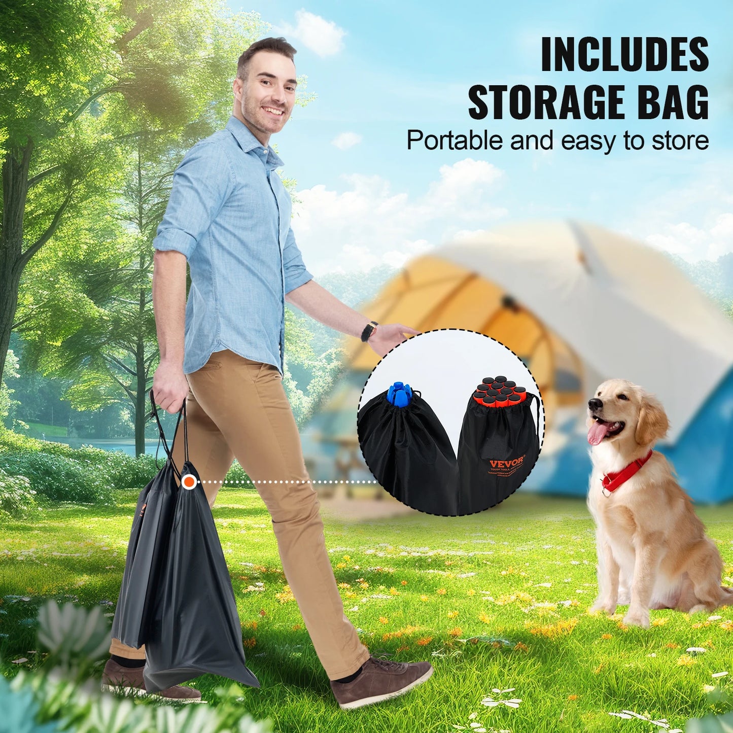 VEVOR Dog Agility Hurdle Cone Set Agility Training Equipment with Height Adjustable Crossbar Puppy Obstacle Course Jump Starter