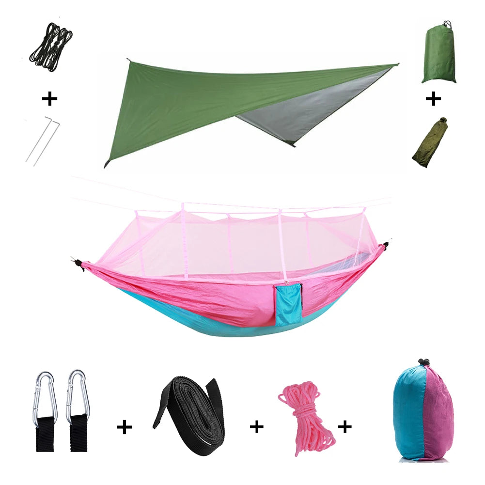 Anti Outdoor Camping Hammock With Mosquito Net And Rain Tent Equipment Supplies Shelters Camp Bed Survival Portable Hammock Wild Frontier Gear LLC