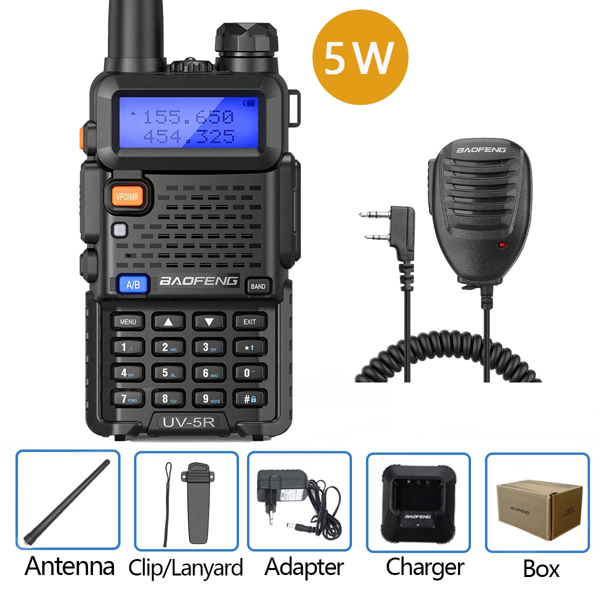 Baofeng Walkie Talkie UV 5R 5W 8W Dual Band Ham Two Way Radio Vhf Uhf FM Radio Handheld Transceiver Hunting 16KM