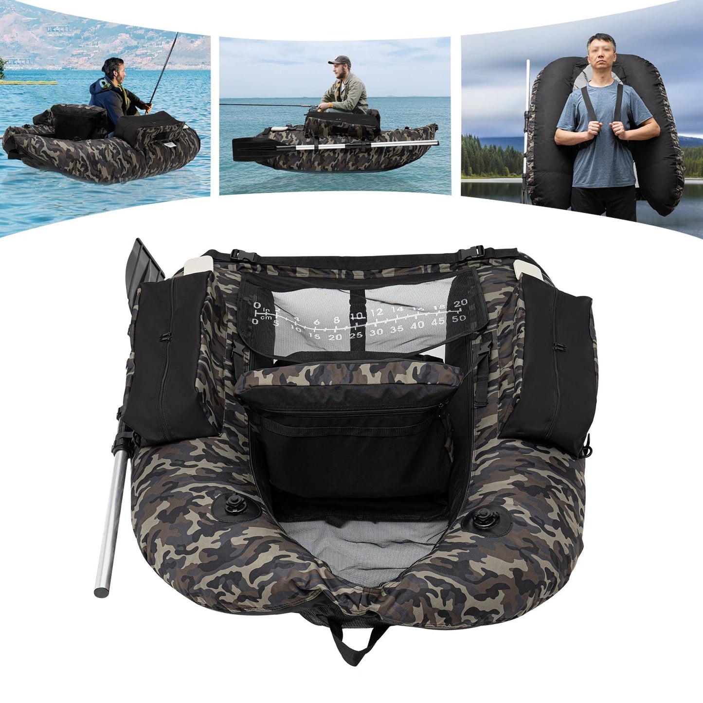 Fishing Boat Outdoor Fishing Boat Inflatable Fishing Boat camouflage Oxford cloth waterproof Wild Frontier Gear LLC