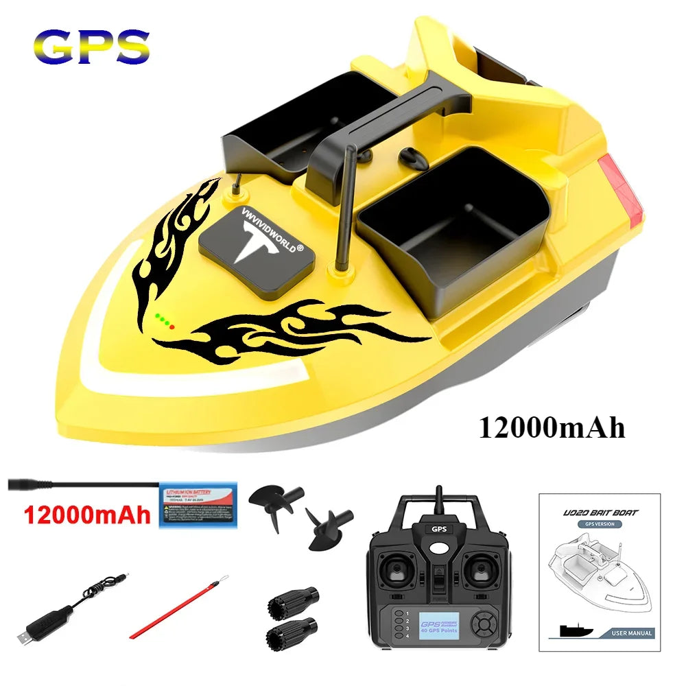 VWVIVIDWORLD Brand,High Quality,2024 New,Dual Battery,Long Battery Life,Large Capacity,RC Bait Boat,Remote Control Bait Boat