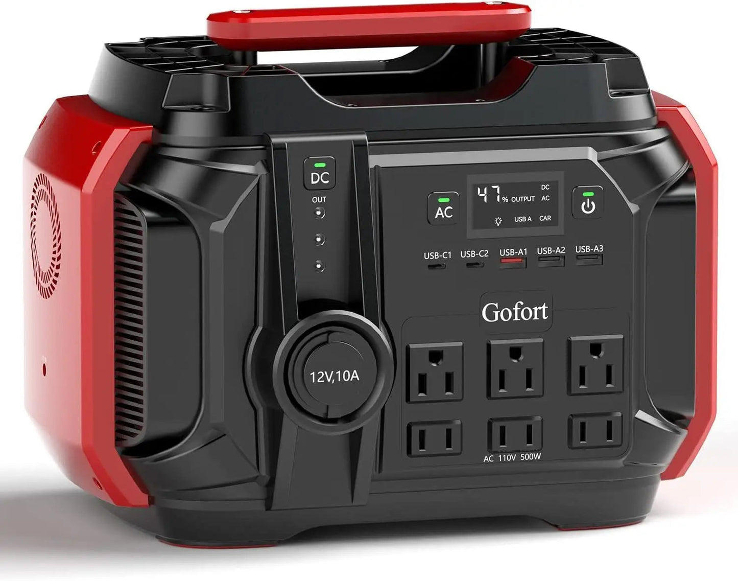 Portable Power Station 540Wh/500W(Peak 1000W) 6 x AC 110V Outlets PD 60W Portable Solar Generator CPAP Battery Power Outage Wild Frontier Gear LLC