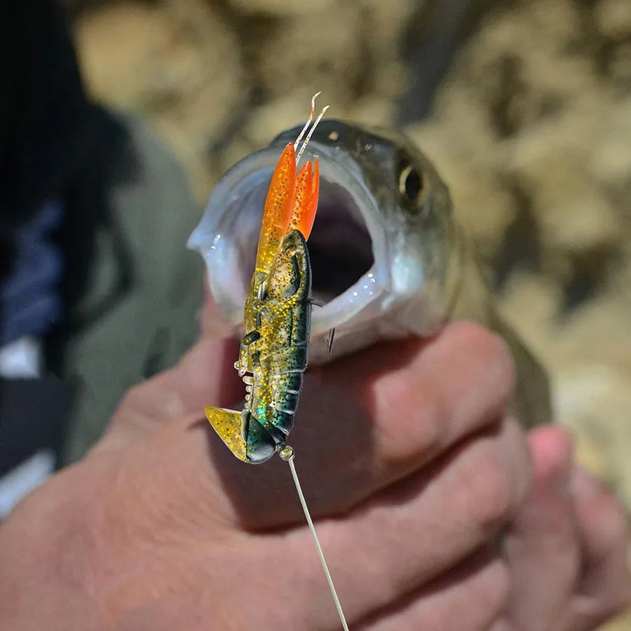 3pcs Soft Fishing Lure Crawfish Artificial Bait Shrimp Lobster Claw Fake Lure For Bass Trout Catfish Salmon Swimbait 8cm/14g Wild Frontier Gear LLC