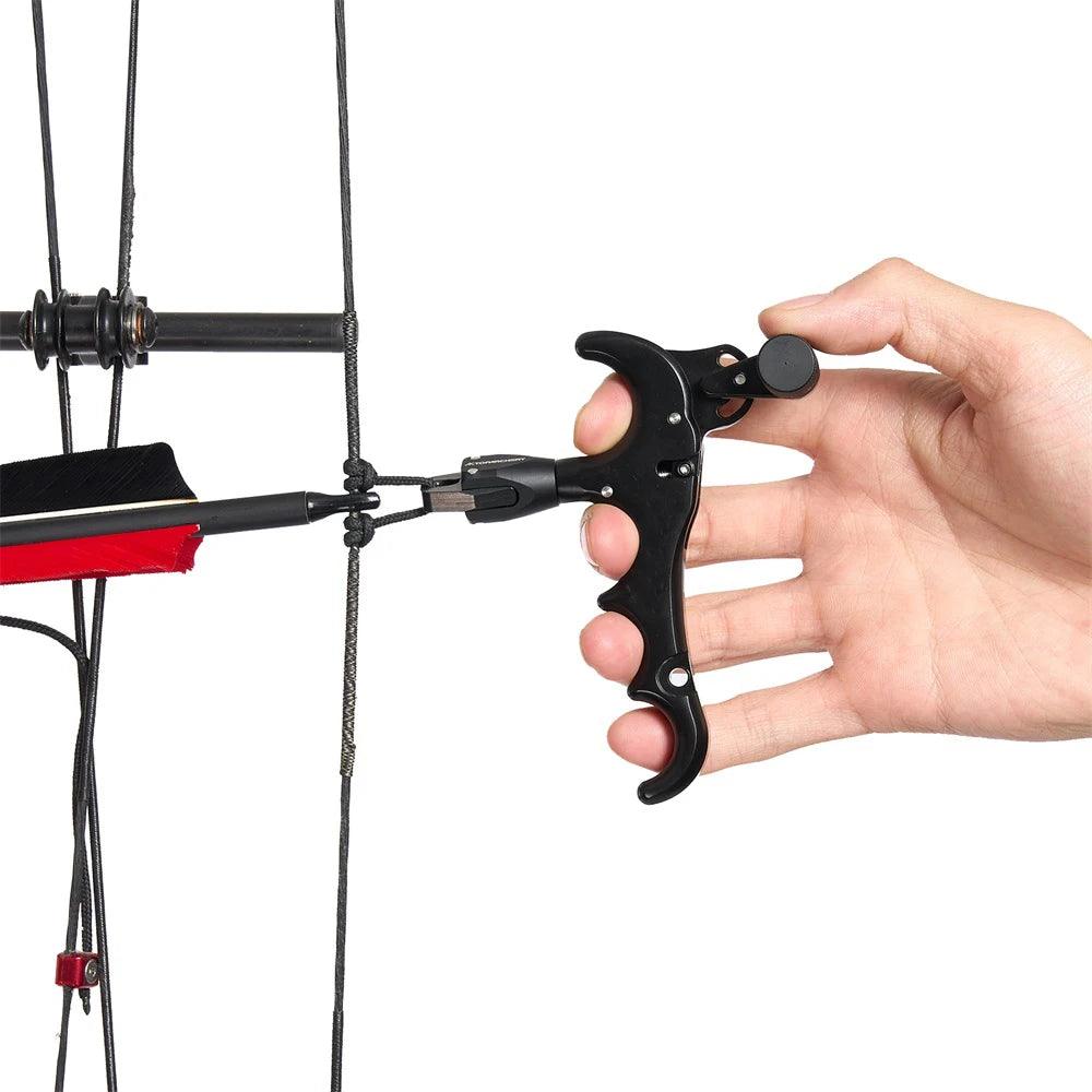 Aluminum Compound Bow Release Aid Archery Caliper Adjustable 360° Thumb 4 Finger Grip Arrow Trigger Wristband Shooting Pro Hunti - Wild Frontier Gear LLC