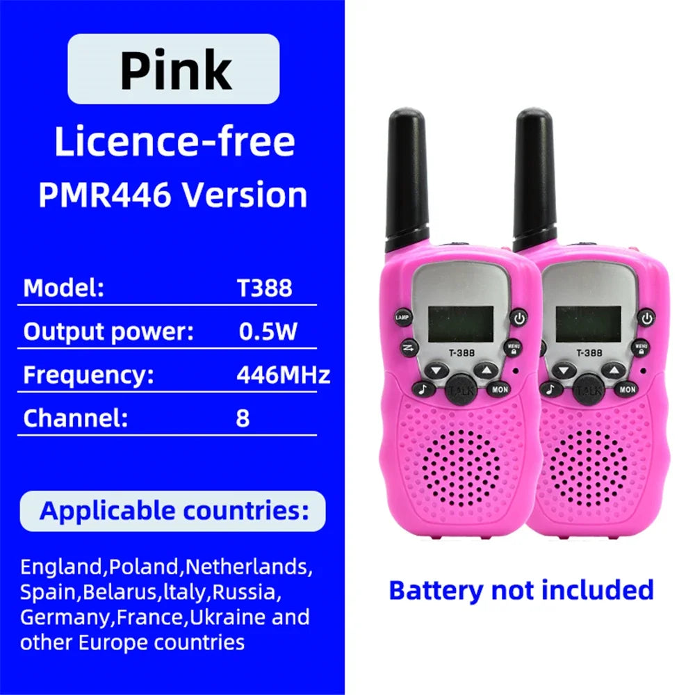 2Pcs/Set Mini Walkie Talkie Children Toy 3 Mile Range Two Way Receiver Electronic toy Radio LCD Flashlight Children Gift for kid