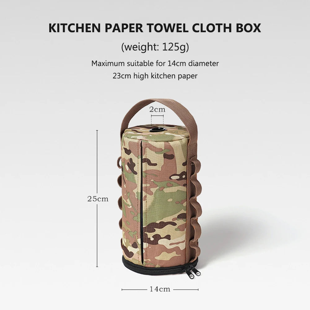 Polyester Camping Paper Box Multifunctional Kitchen Tissue Box Middle Perforated Paper Extraction Box Portable Outdoor Equipment Wild Frontier Gear LLC