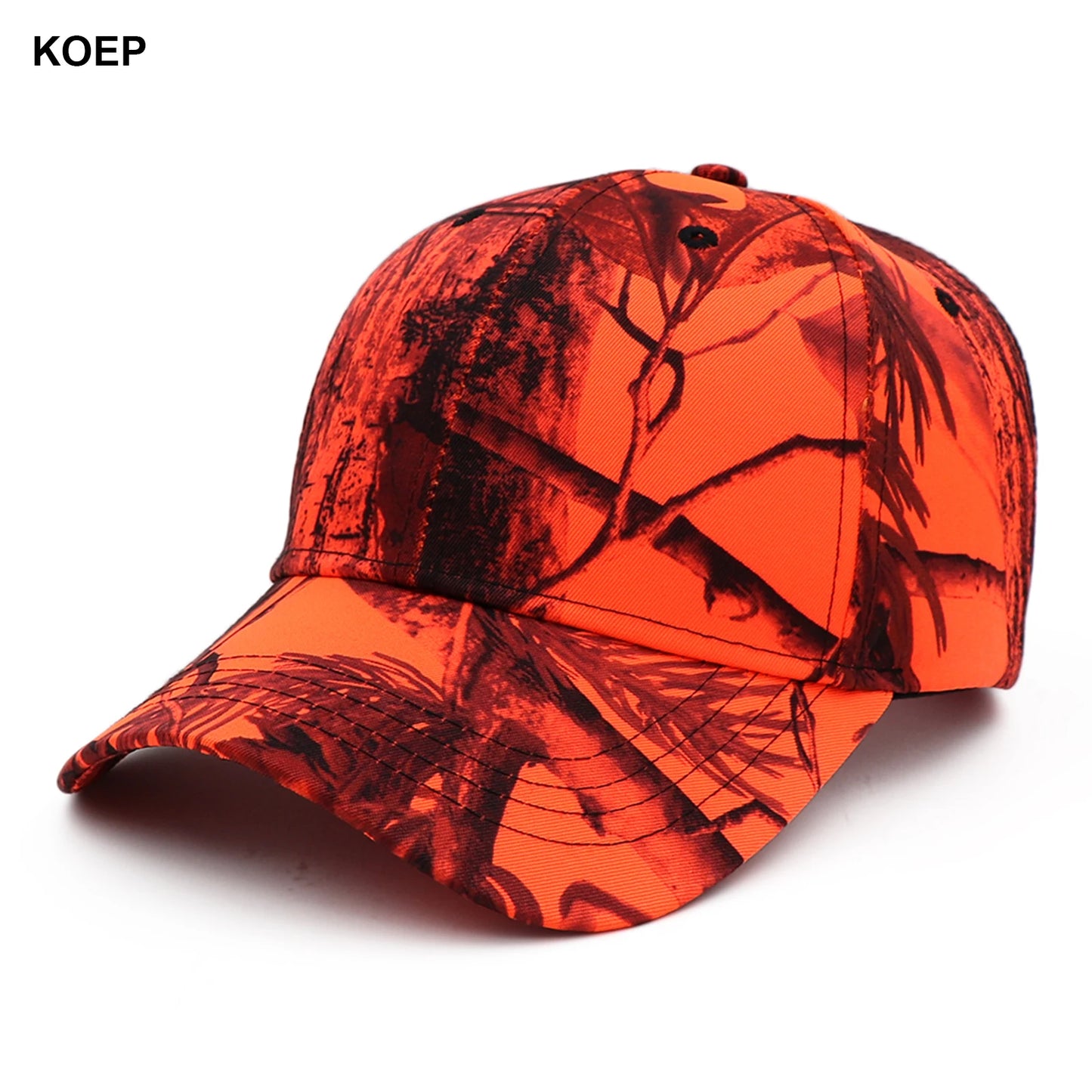 KOEP Jungle Tree Orange Camouflage Cotton Dad Snapback Hat Outdoor Fishing Baseball Cap Hunting Hat KBRT5