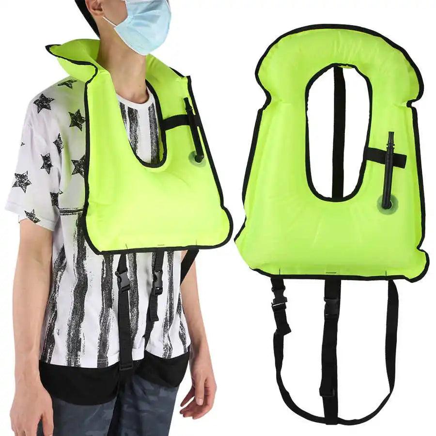 Snorkel Vest Adults Portable Life Jacket Inflatable Swim Vest Buoyancy Aid Swim Jackets - Wild Frontier Gear LLC