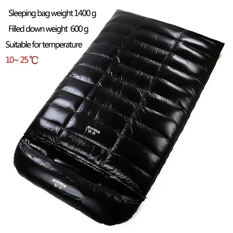 2 Person White Duck Down Filled Camping Or Home Sleeping Bag Thin Suitable For Warm Weather Size 220 X 130cm Large Space