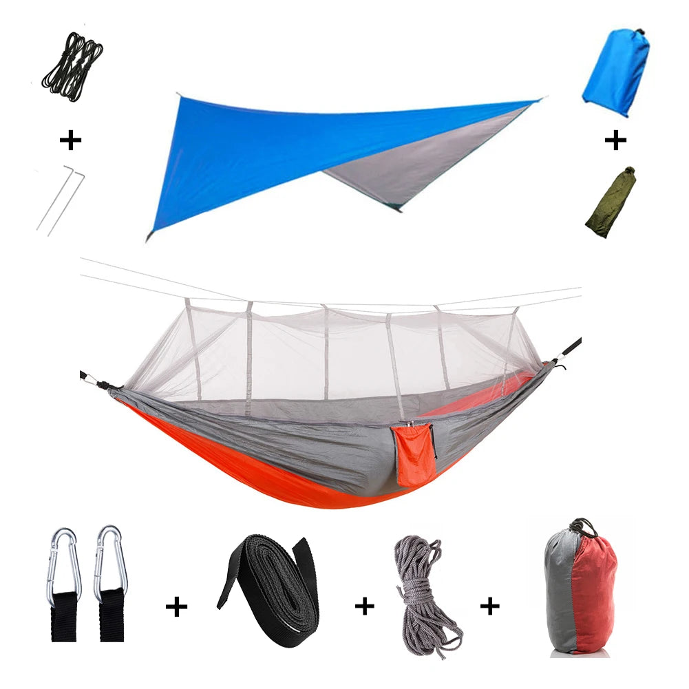 Anti Outdoor Camping Hammock With Mosquito Net And Rain Tent Equipment Supplies Shelters Camp Bed Survival Portable Hammock Wild Frontier Gear LLC