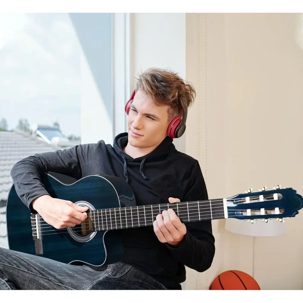 Electric Guitar, 39 Inch Cut Nylon String Classical Built-in Pickup Kit, Equipped with 4-band EQ Equalizer and Nylon Strings Wild Frontier Gear LLC