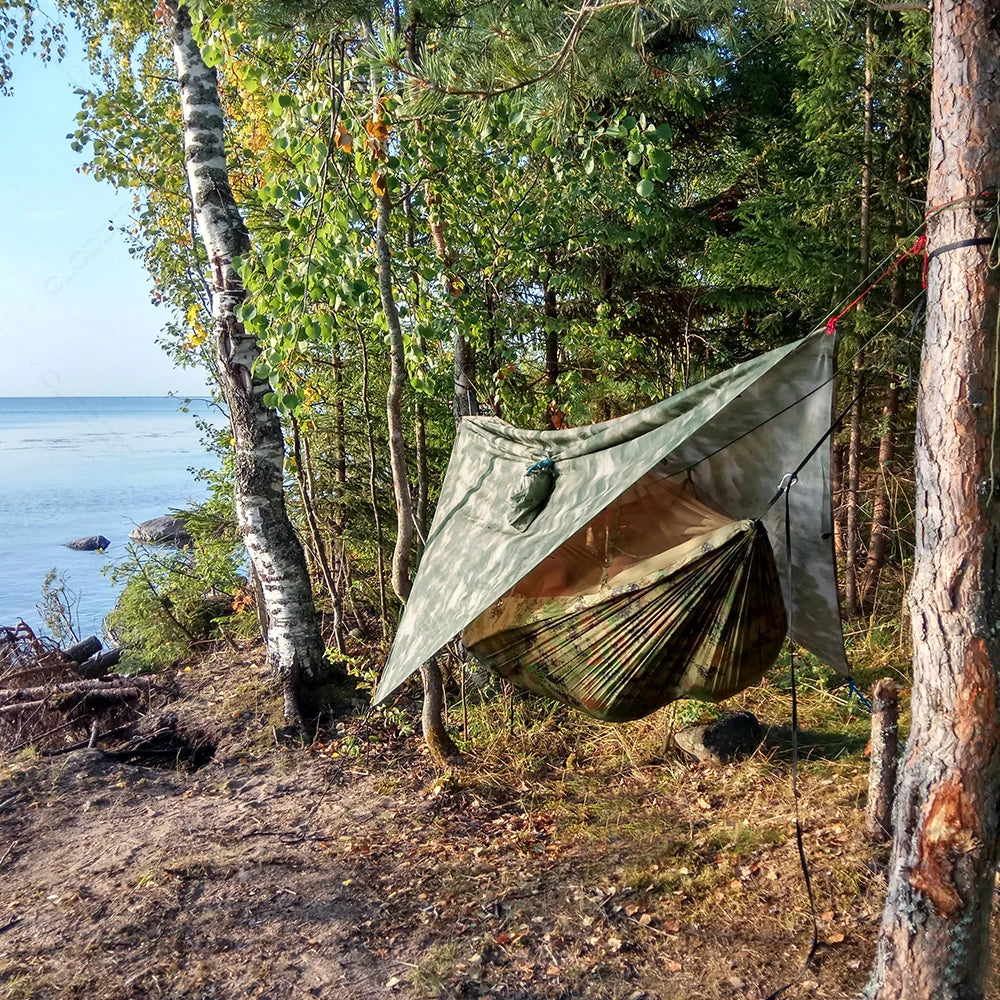 Anti Outdoor Camping Hammock With Mosquito Net And Rain Tent Equipment Supplies Shelters Camp Bed Survival Portable Hammock Wild Frontier Gear LLC