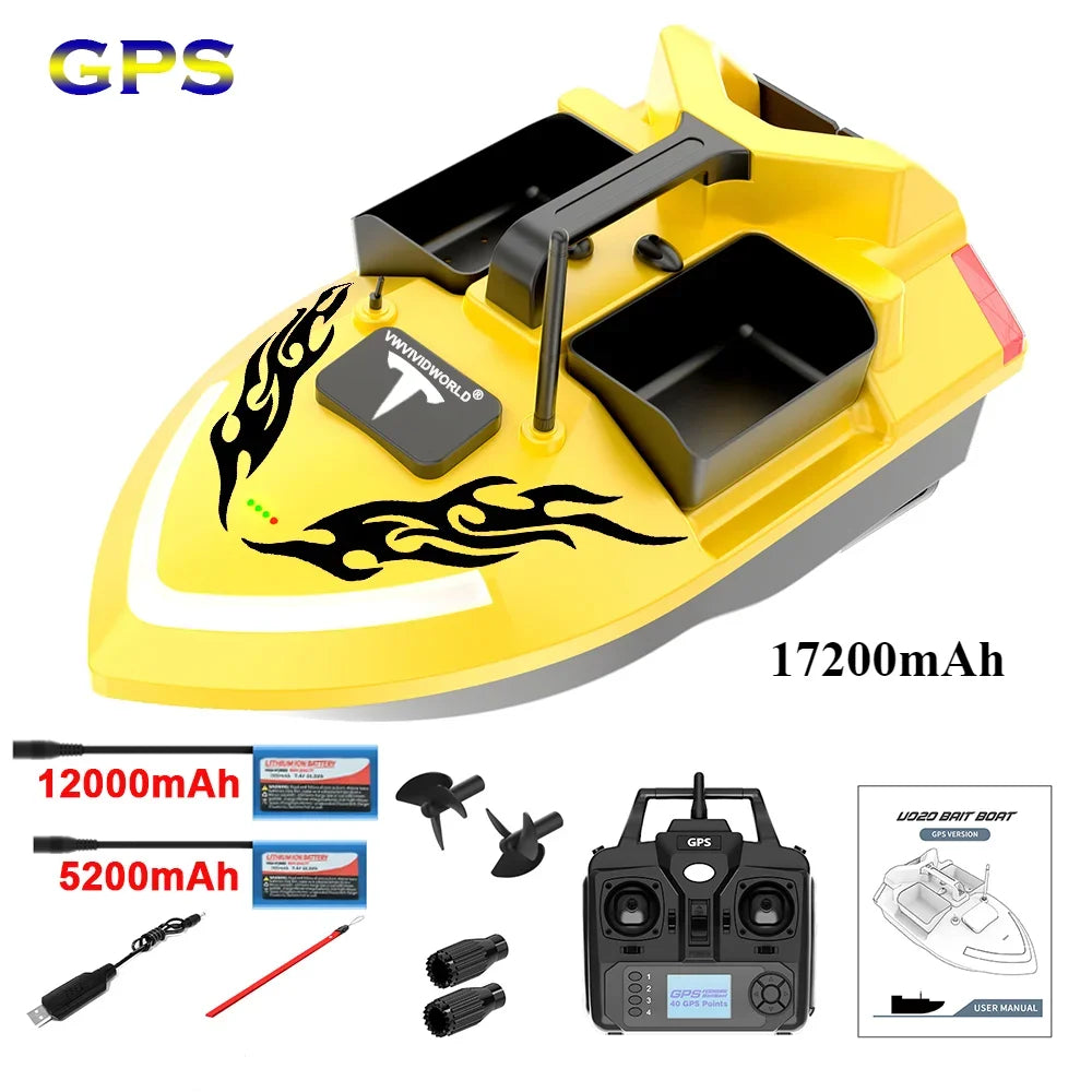 VWVIVIDWORLD Brand,High Quality,2024 New,Dual Battery,Long Battery Life,Large Capacity,RC Bait Boat,Remote Control Bait Boat