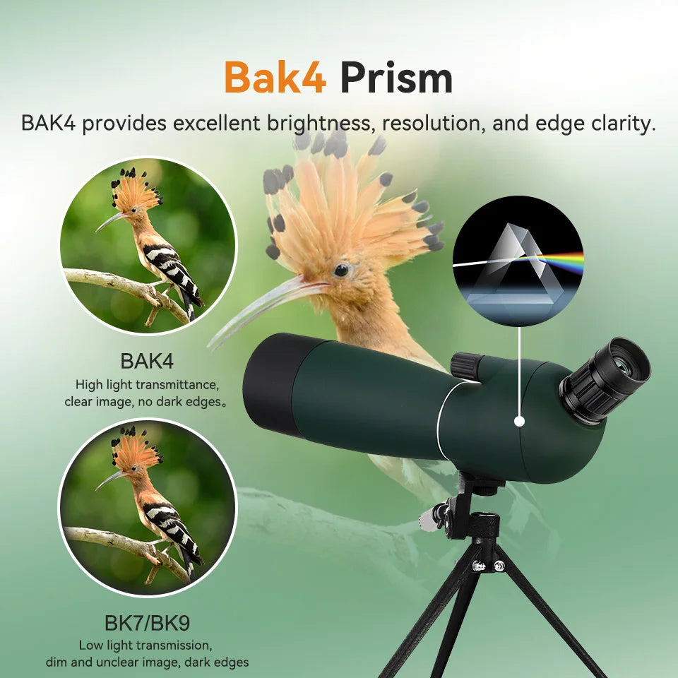 SVBONY 50/60/70/80 Spotting Scope Zoom Telescope Powerful Waterproof Long Range PORRO Prism for Shooting camping equipment