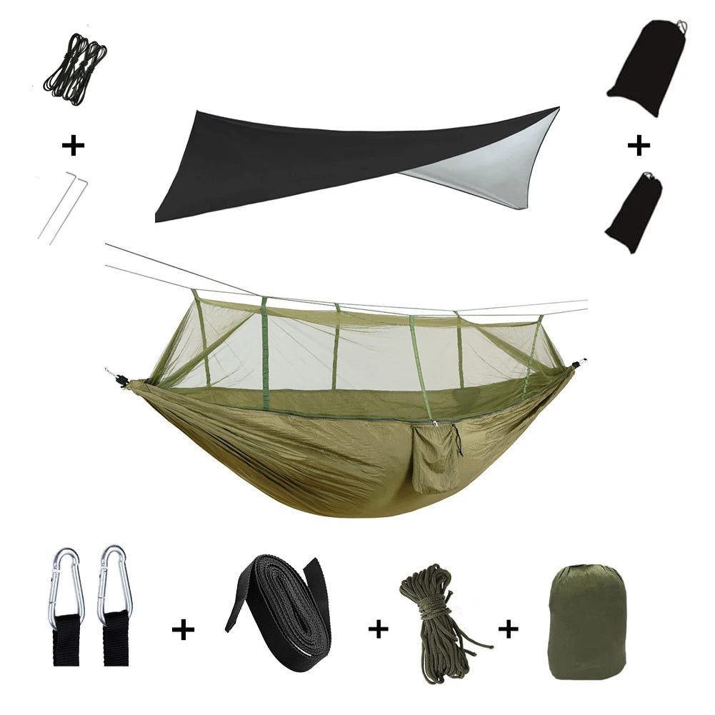 Anti Outdoor Camping Hammock With Mosquito Net And Rain Tent Equipment Supplies Shelters Camp Bed Survival Portable Hammock Wild Frontier Gear LLC