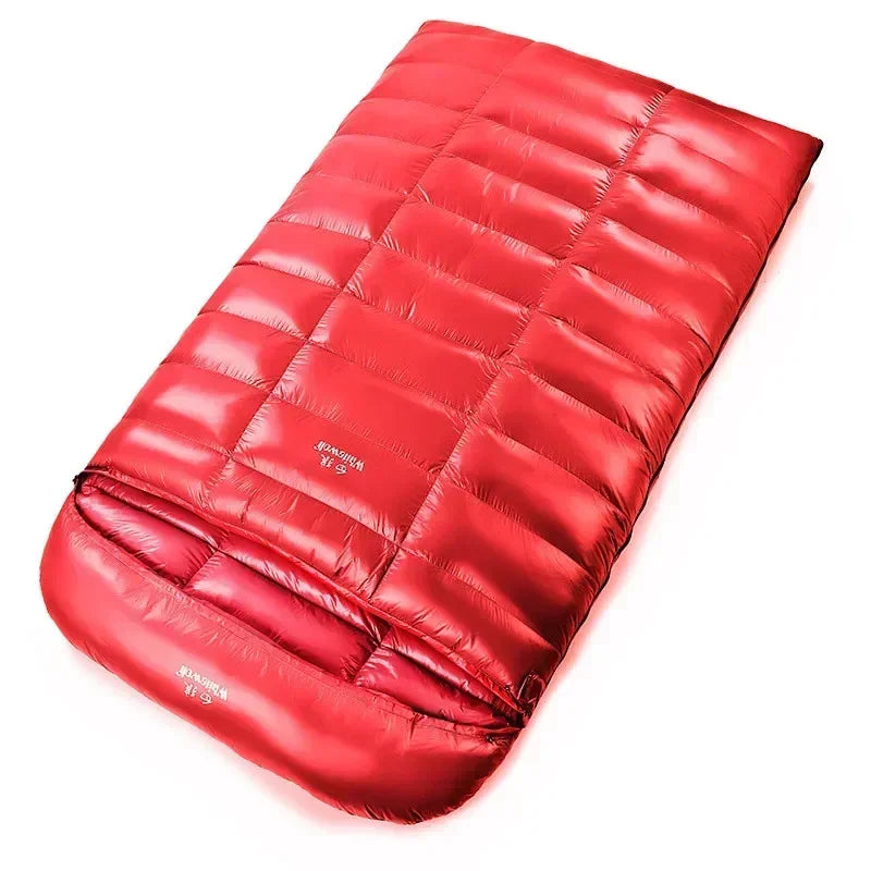 2 Person White Duck Down Filled Camping Or Home Sleeping Bag Thin Suitable For Warm Weather Size 220 X 130cm Large Space