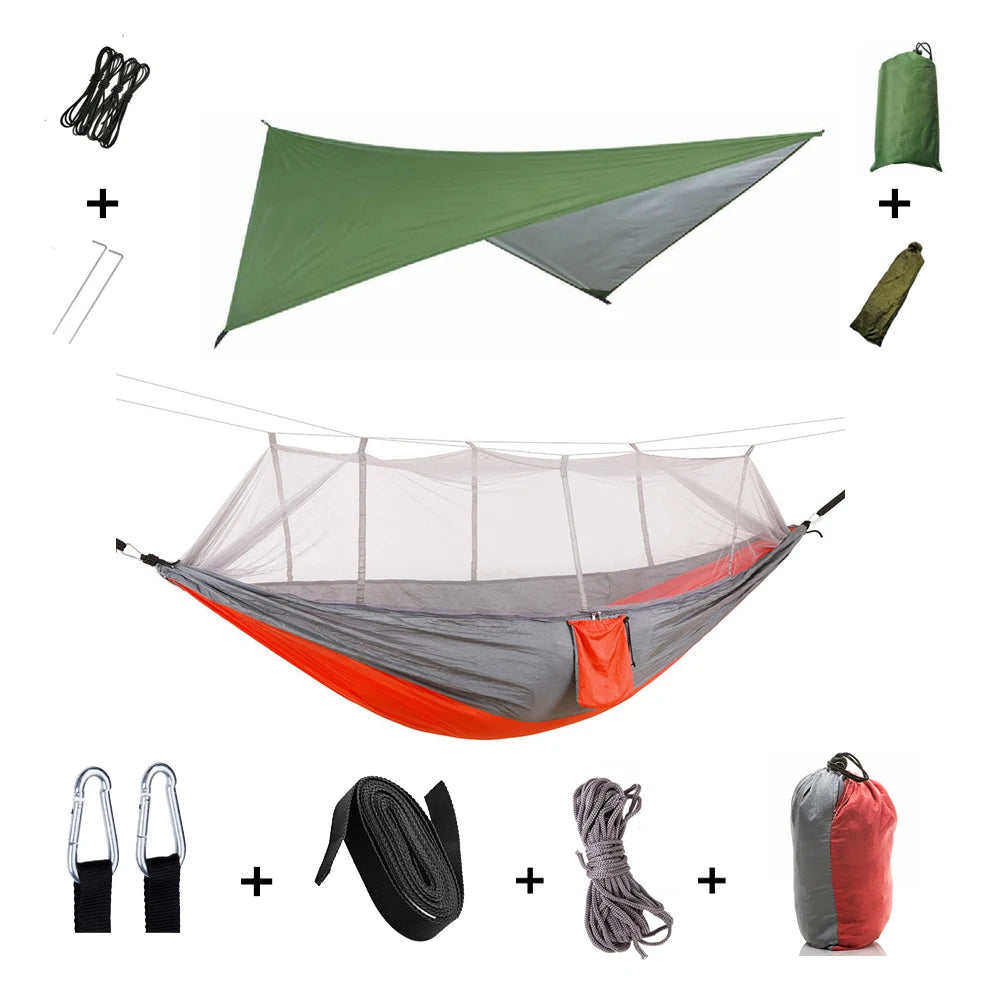 Anti Outdoor Camping Hammock With Mosquito Net And Rain Tent Equipment Supplies Shelters Camp Bed Survival Portable Hammock Wild Frontier Gear LLC