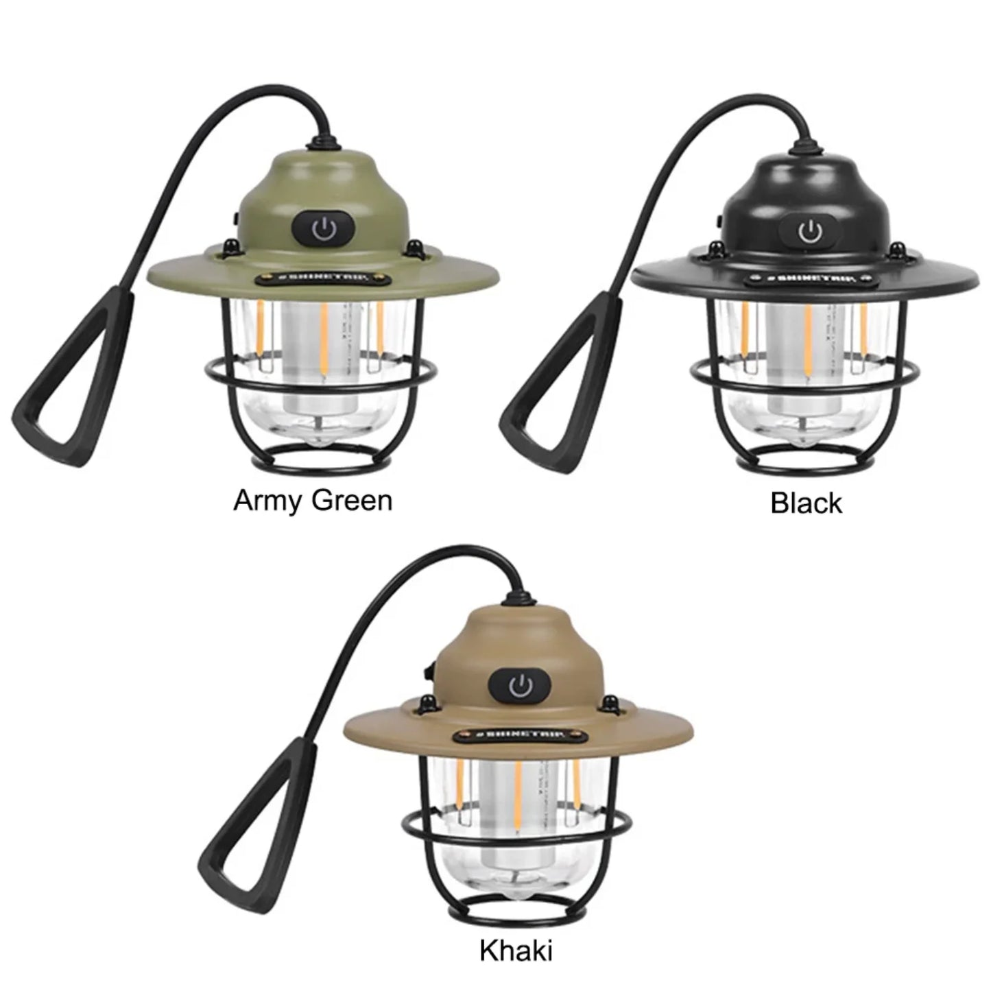 Camping Lamp 1200mAh Emergency Light Lantern Stepless Dimming Retro Atmosphere Chandelier Type C Charging Fishing Hiking