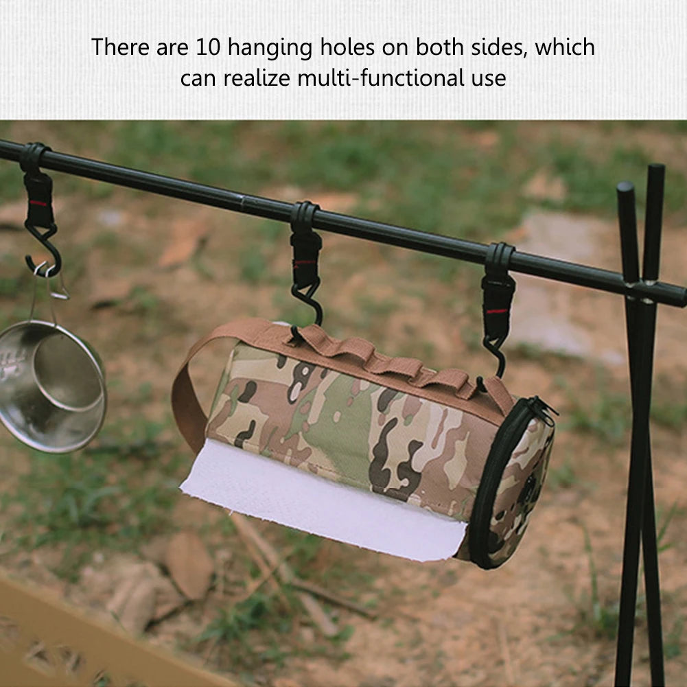 Polyester Camping Paper Box Multifunctional Kitchen Tissue Box Middle Perforated Paper Extraction Box Portable Outdoor Equipment Wild Frontier Gear LLC