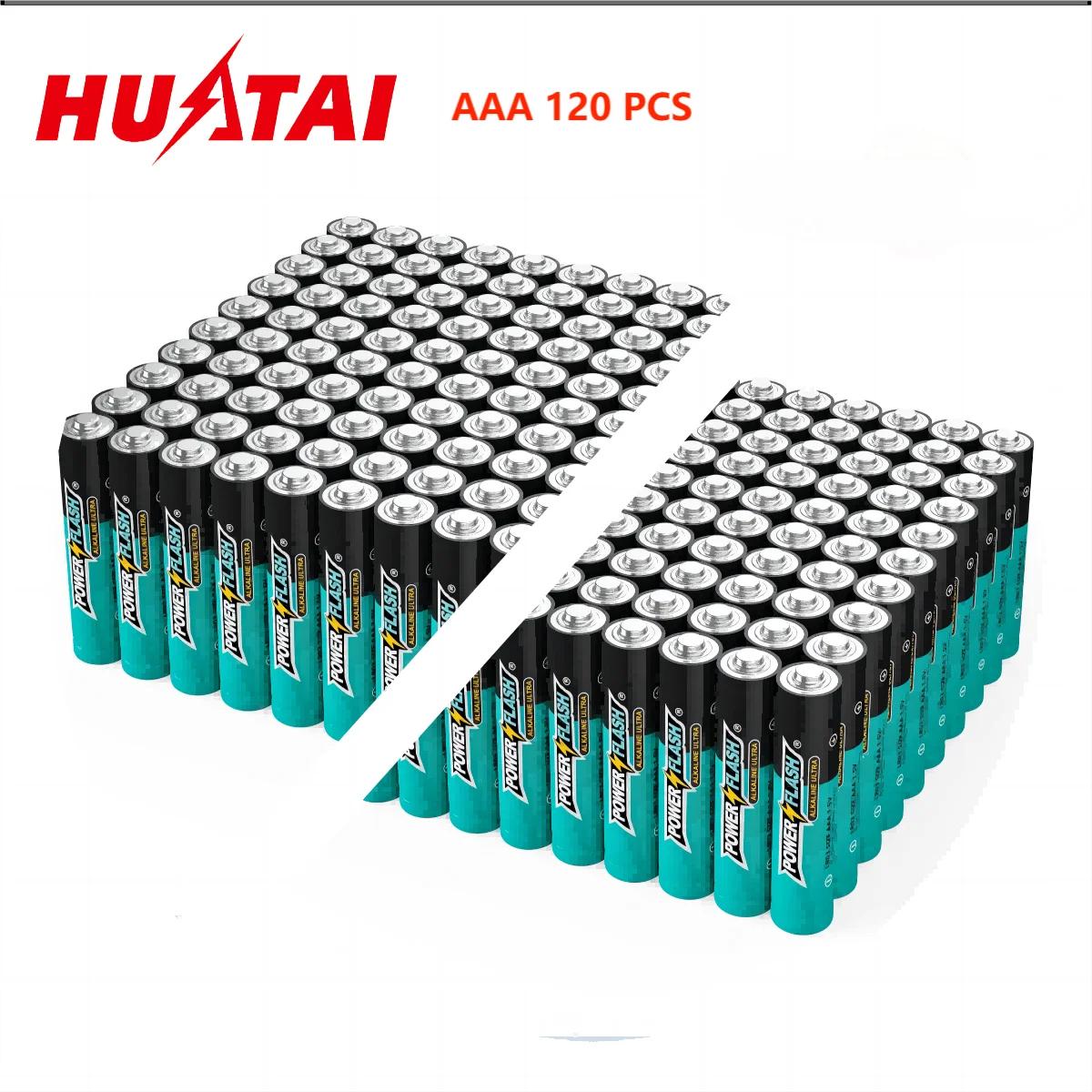 HUATAI PowerFlash AAA 120 pcs Alkaline Long-Lasting Batteries, triple A, LR03 High-performance Battery for Home, Work Wild Frontier Gear LLC