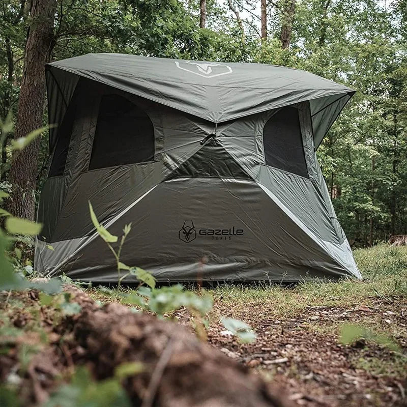Gazelle Tents™ T4 Hub Tent, Easy 90 Second Set-Up, Waterproof, UV Resistant, Removable Floor, Ample Storage Options, 4-Person Wild Frontier Gear LLC