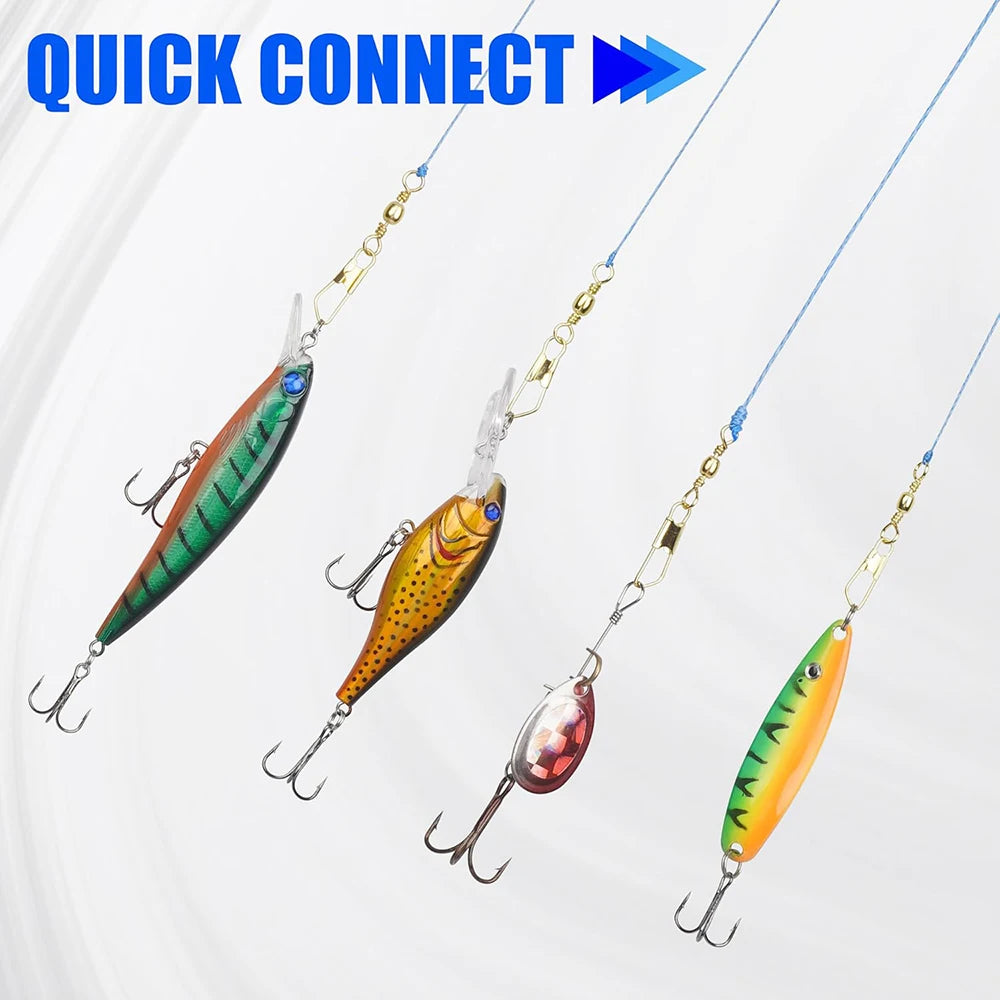 50Pcs Gold Fishing Barrel Swivel with Safety Copper Fishing Connector Snap Swivels High Strength lure Fishing Accessories Tackle